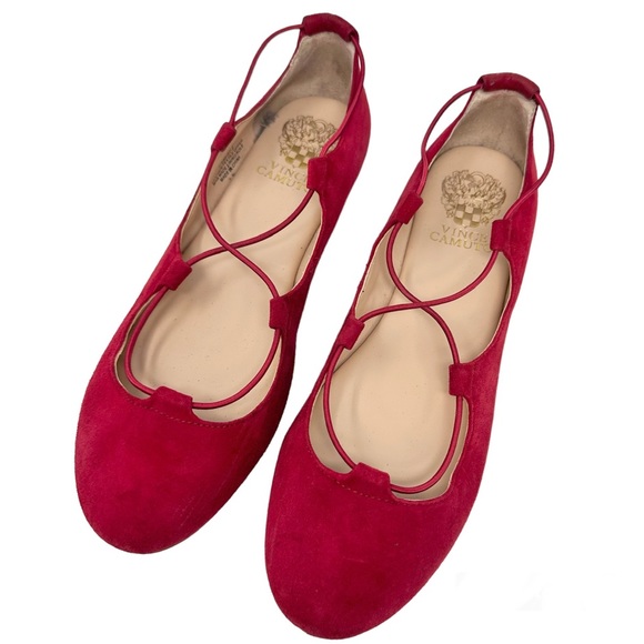 Vince Camuto Shoes - Vince Camuto Callini Womens Red Suede Flats